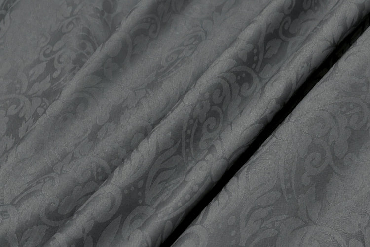 300TC Sateen Self Weave Royale Damask Custom Bed Sheet Set - Dark Grey