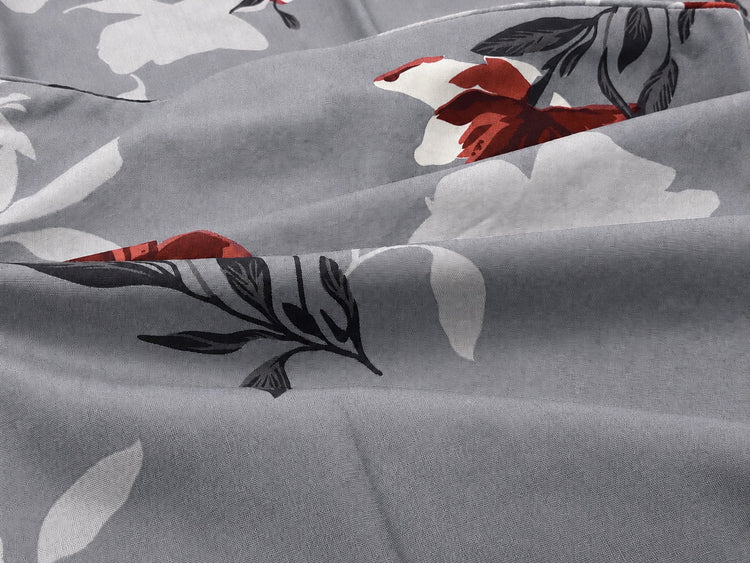 Amelia Bloom Custom Bed Sheet Set in Grey