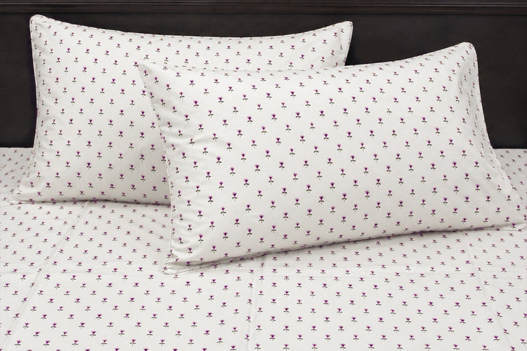 Little Buds Bed Sheet Set in White and Pink