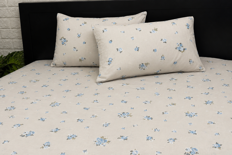 Lunara Collection Custom Bed Sheet Set in Shades of Beige