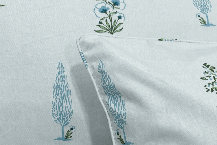 Cypress Grove Bed Sheet Set in Shades of Aqua Blue