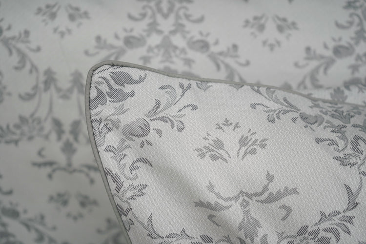 400TC Damask Pattern Print Custom Bed Sheet Set in Shades of Grey