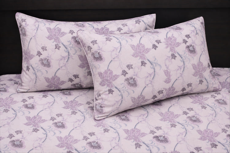 Jamal Floral Bed Sheet Set in Purple Lavender