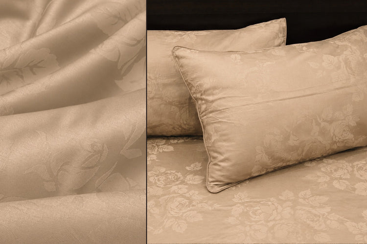 300TC Timeless Rose Custom Bed Sheet Set - Brown