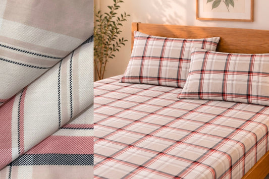 Mason Plaid Bed Sheet Set in Red