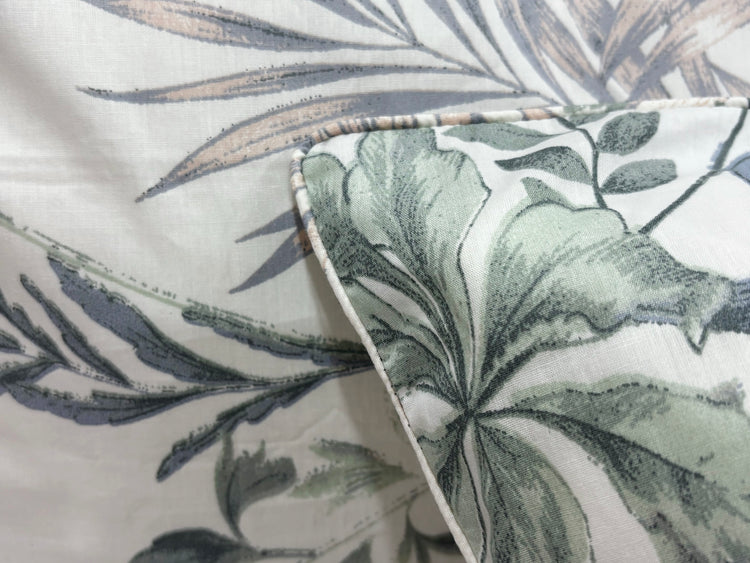 Bloom Botanical Custom Bed Sheet Set in Shades of White and Blue