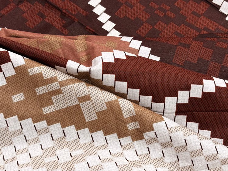 Mosaic Wall Custom Bed Sheet Set in Brown