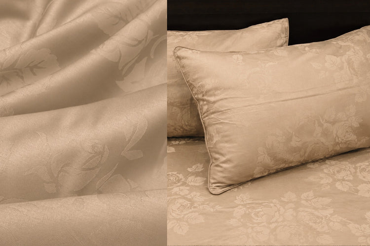 300TC Timeless Rose Custom Bed Sheet Set - Brown