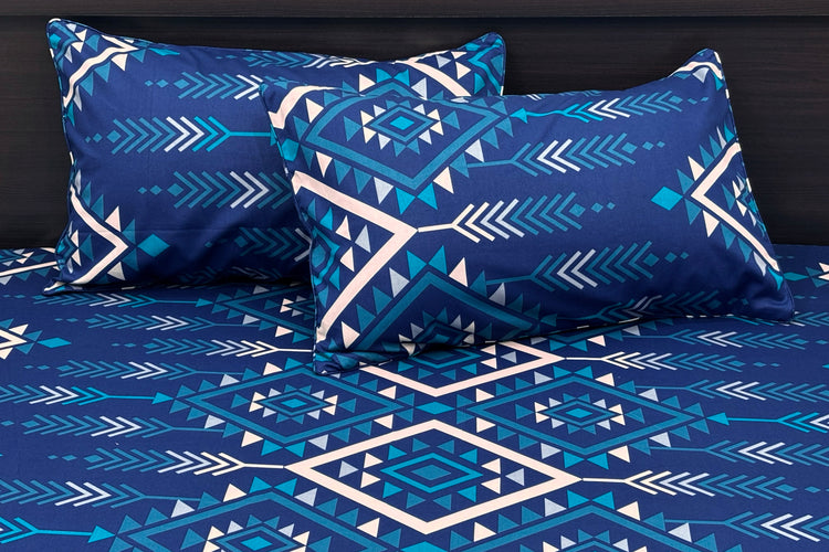 Sapphire Arrows Custom Bed Sheet Set in Blue