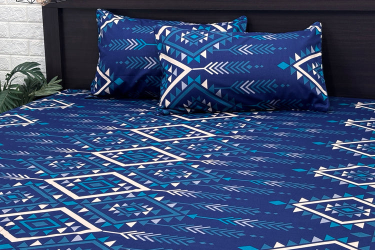 Sapphire Arrows Custom Bed Sheet Set in Blue