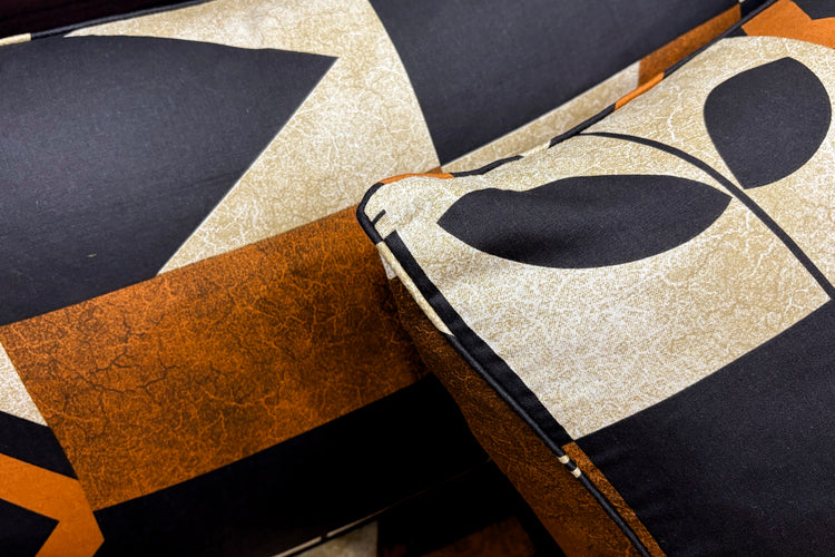 Aztec Noir Custom Bed Sheet Set in Brown