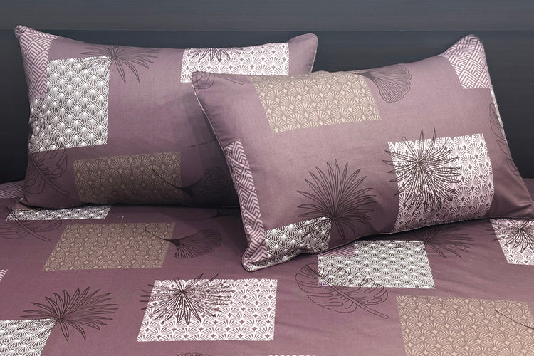 Metro Mauve Blocks Custom Bed Sheet Set in Shades of Purple