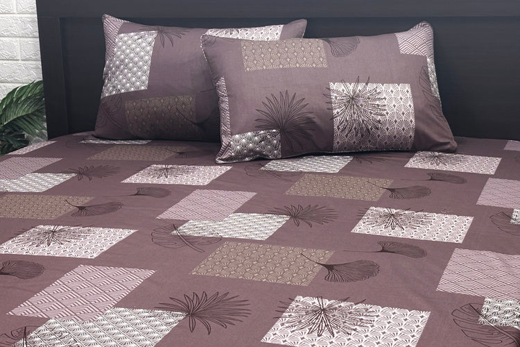 Metro Mauve Blocks Custom Bed Sheet Set in Shades of Purple