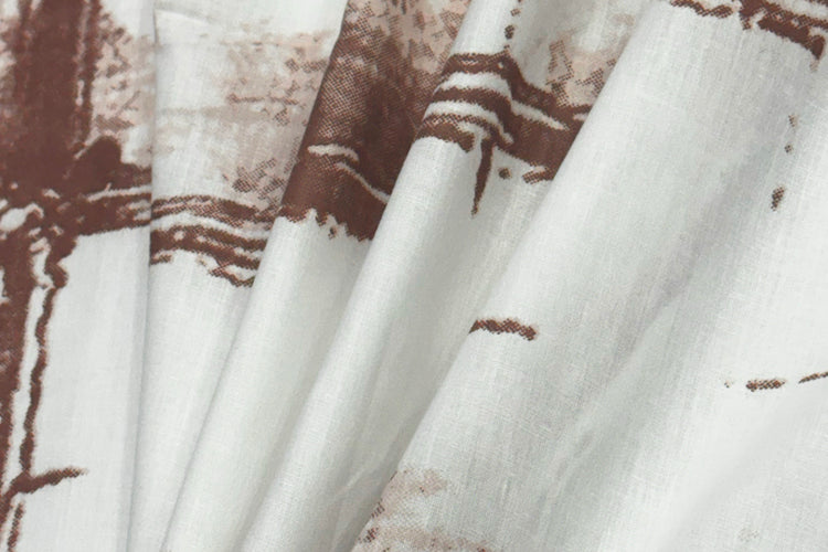 Art House Grid Custom Bed Sheet Set in Shades of Brown