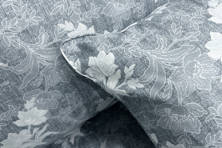 Ashwood Floral Custom Bed Sheet Set in Shades of Grey