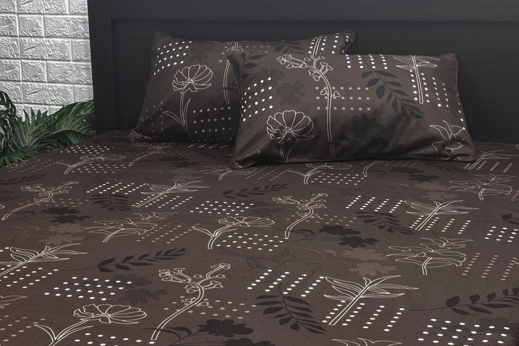Midnight Garden Custom Bed Sheet Set in Shades of Brown