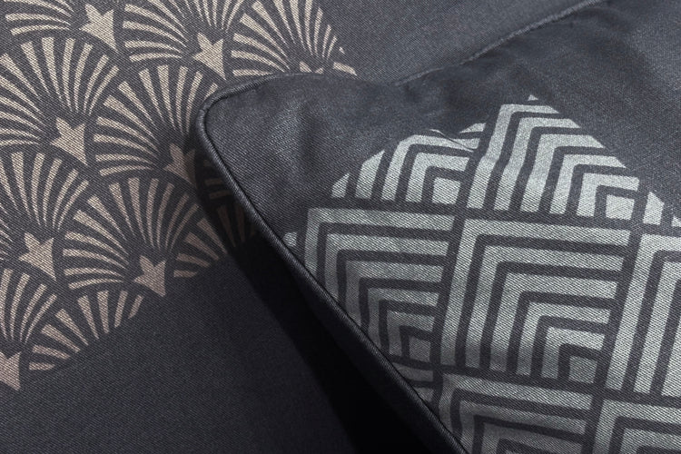 Metro Mauve Blocks Custom Bed Sheet Set in Shades of Grey