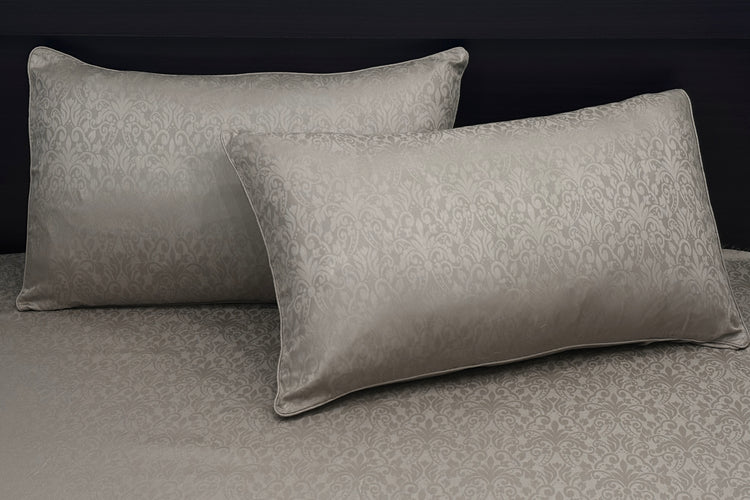 300TC Sateen Self Weave Royale Damask Custom Bed Sheet Set - Grey