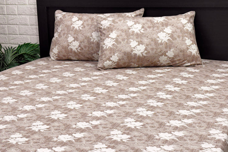 Ashwood Floral Custom Bed Sheet Set in Shades of Brown