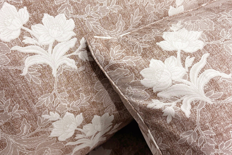 Ashwood Floral Custom Bed Sheet Set in Shades of Brown