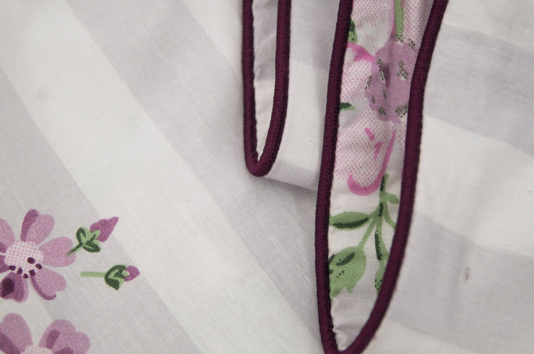Stripes and Flowers Print Custom Bed Sheet Set in Pink