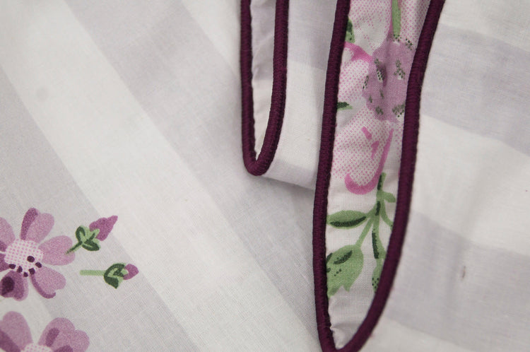 Stripes and Flowers Print Custom Bed Sheet Set in Pink