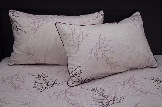 Twigs Print Custom Bed Sheet Set in Shades of Purple