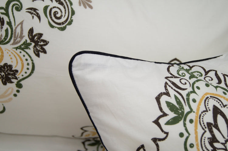 Turkish Print Custom Bed Sheet Set in Shades of Brown and Black