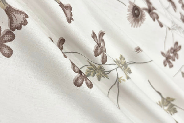 100% cotton white  bedsheet with printed flowers
