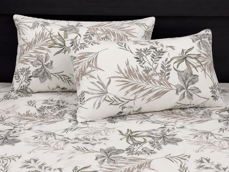 Bloom Botanical Custom Bed Sheet Set in Shades of White