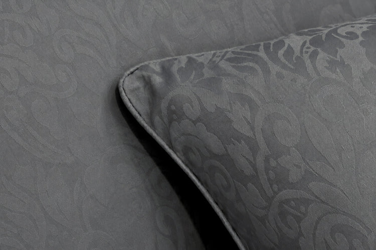 300TC Sateen Self Weave Royale Damask Custom Bed Sheet Set - Dark Grey