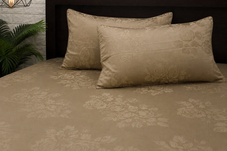 300TC Timeless Rose Custom Bed Sheet Set - Beige