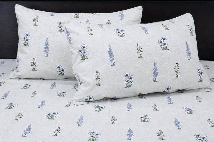 Cypress Grove Bed Sheet Set in Shades of Sky Blue