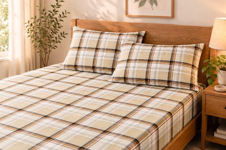 Mason Plaid Bed Sheet Set in Yellow