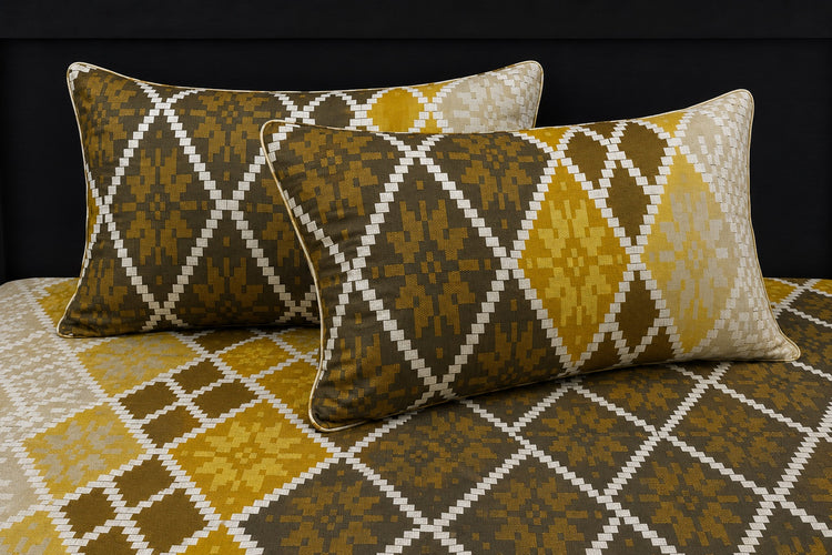 Mosaic Wall Custom Bed Sheet Set in Yellow