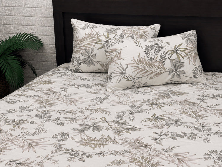 Bloom Botanical Custom Bed Sheet Set in Shades of White