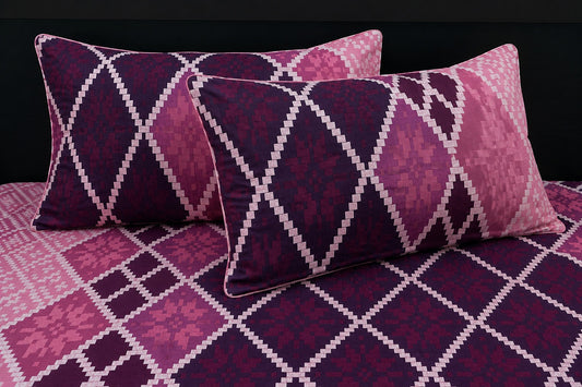 Mosaic Wall Custom Bed Sheet Set in Pink