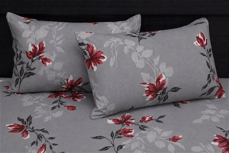 Amelia Bloom Custom Bed Sheet Set in Grey