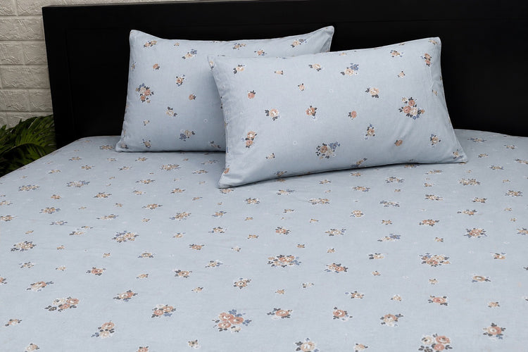 Lunara Collection Custom Bed Sheet Set in Shades of Blue