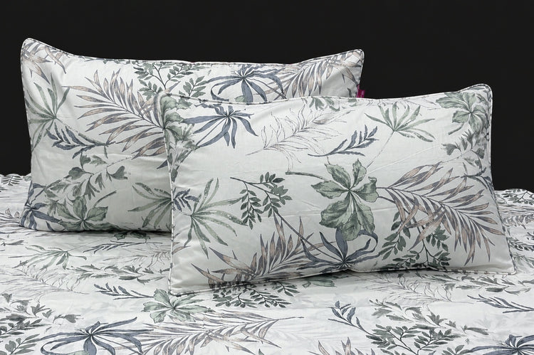Bloom Botanical Custom Bed Sheet Set in Shades of White and Blue