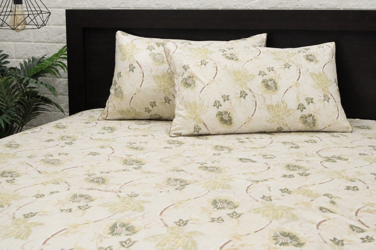 Jamal Floral Bed Sheet Set in Yellow