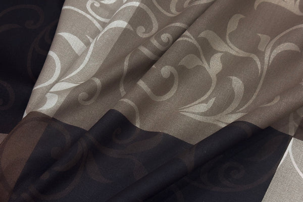 Botanical Blocks Custom Bed Sheet Set in Shades of Brown