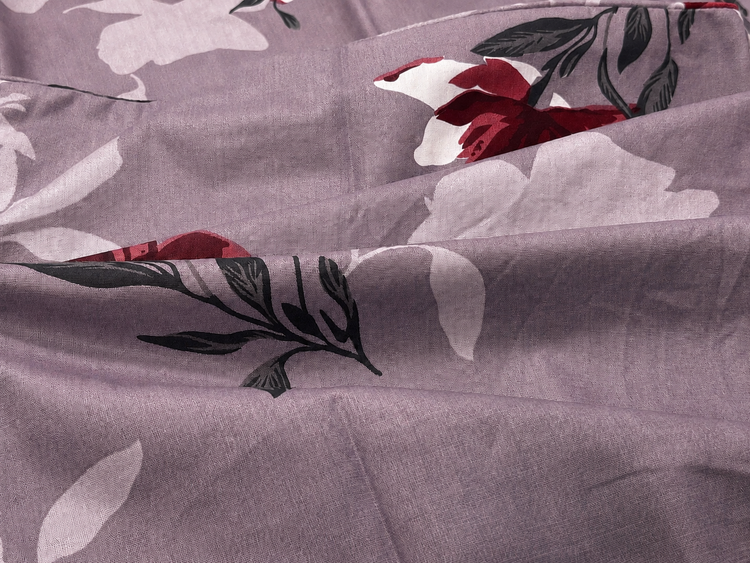 Amelia Bloom Custom Bed Sheet Set in Pastel Purple