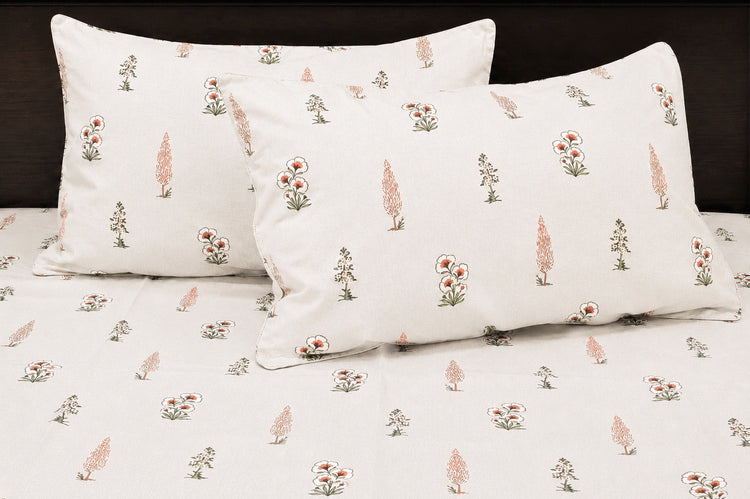 Cypress Grove Bed Sheet Set in Shades of Coral