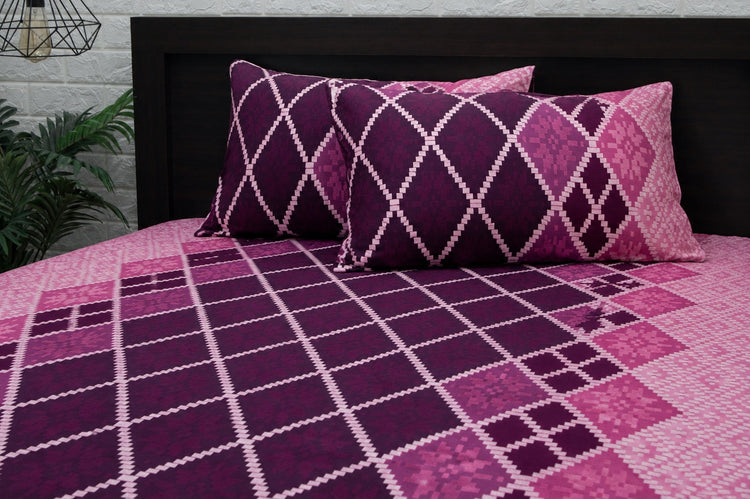 Mosaic Wall Custom Bed Sheet Set in Pink