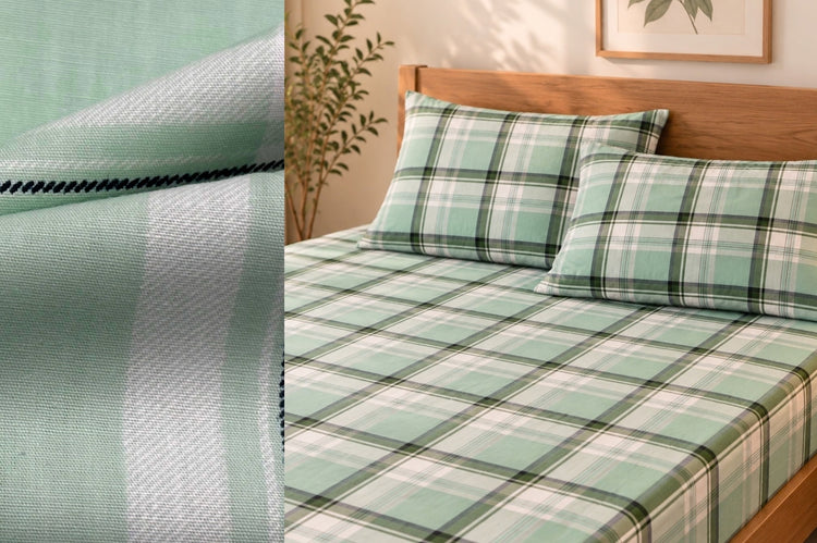 Mason Plaid Bed Sheet Set in Green