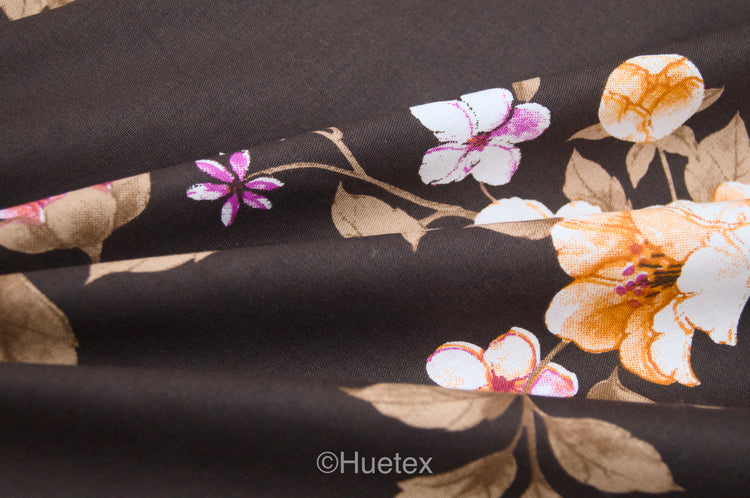 Spring Petals Print Custom Bed Sheet Set in Brown