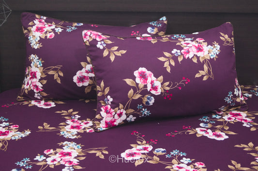 Spring Petals Print Custom Bed Sheet Set in Pink