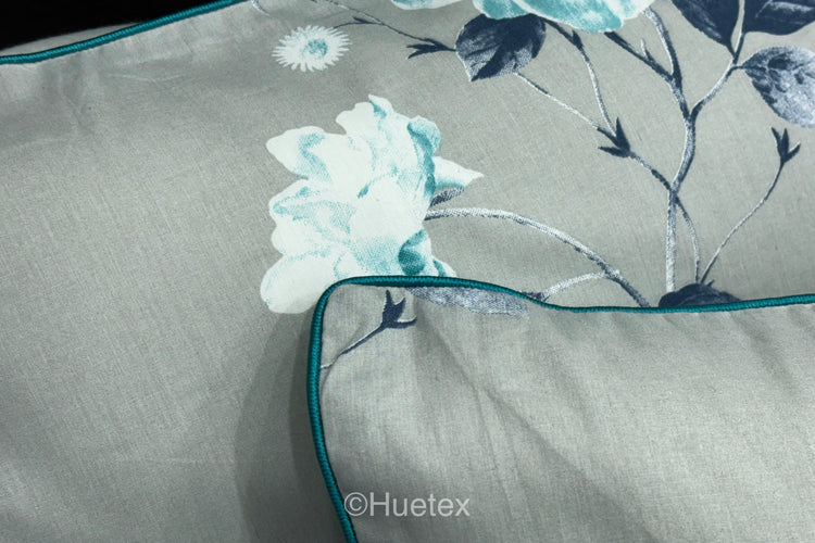 Vintage Garden Custom Bed Sheet Set in Shades of Grey and Aqua