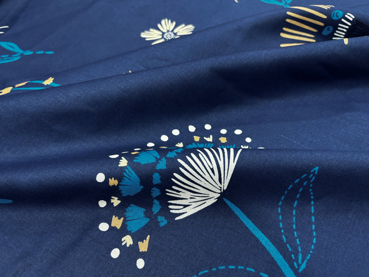 Ink Bloom Custom Bed Sheet Set in Blue